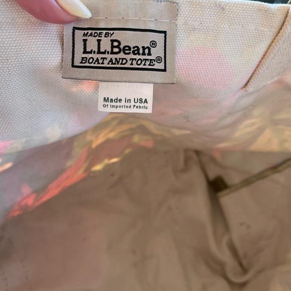 Vintage 90s LLbean boat and tote foliage floral leaves made in USA purse bag - Picture 14 of 15